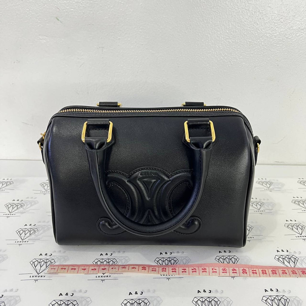 [PRE LOVED] Celine Small Boston Bag in Black Smooth Calfskin GHW