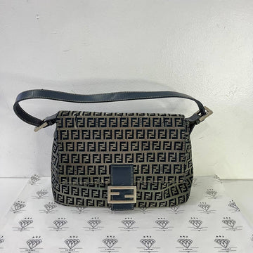 [PRE LOVED] Fendi Zucca Mamma Baguette in Blue Canvass SHW