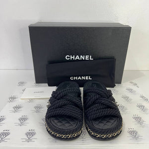 [PRE LOVED] Chanel Rope Sandals in Black Size 35EU