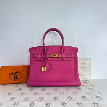 [PRE LOVED] Hermes Birkin 30 Retourne in Rose Shocking Chevre Leather GHW (Stamp N Square - 2010)