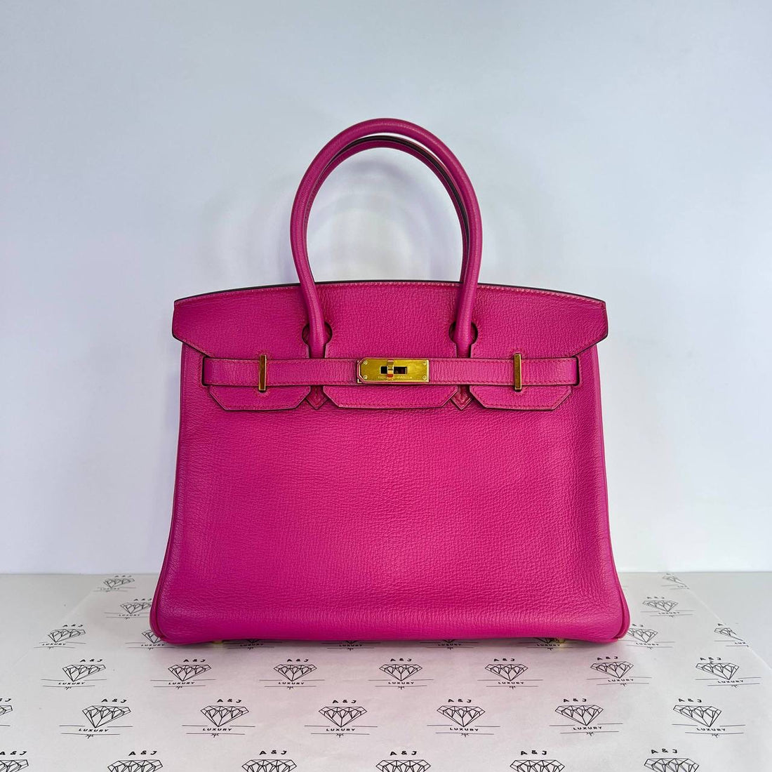 [PRE LOVED] Hermes Birkin 30 Retourne in Rose Shocking Chevre Leather GHW (Stamp N Square - 2010)