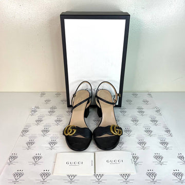 [PRE LOVED] Gucci Marmont Block Heels in Black Size 35.5EU