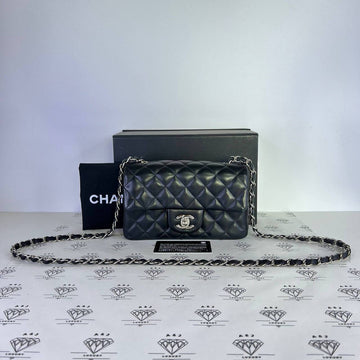 [PRE LOVED] Chanel Mini Rectangle Flap in Black Lambskin Leather SHW (Series 30)