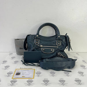 [PRE LOVED] Mini Balenciaga City in Blue Green SHW