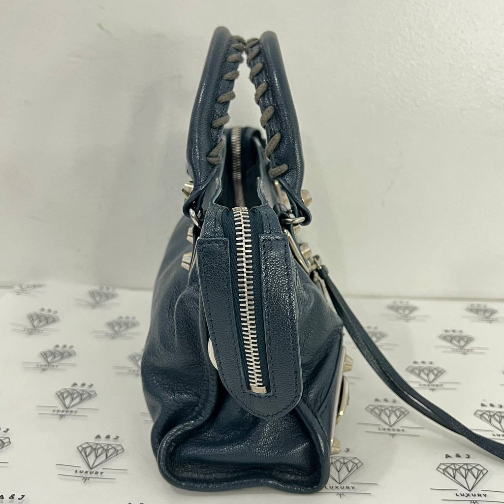 [PRE LOVED] Mini Balenciaga City in Blue Green SHW