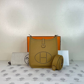 [PRE LOVED] Hermes Mini Evelyne 16 (TPM) in Biscuit Clemence Leather PHW (Stamp Z - 2021)