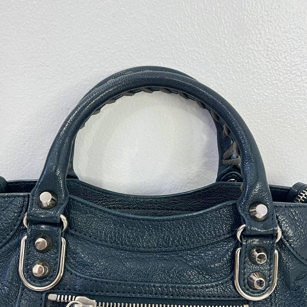 [PRE LOVED] Mini Balenciaga City in Blue Green SHW