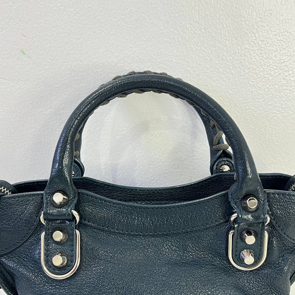 [PRE LOVED] Mini Balenciaga City in Blue Green SHW