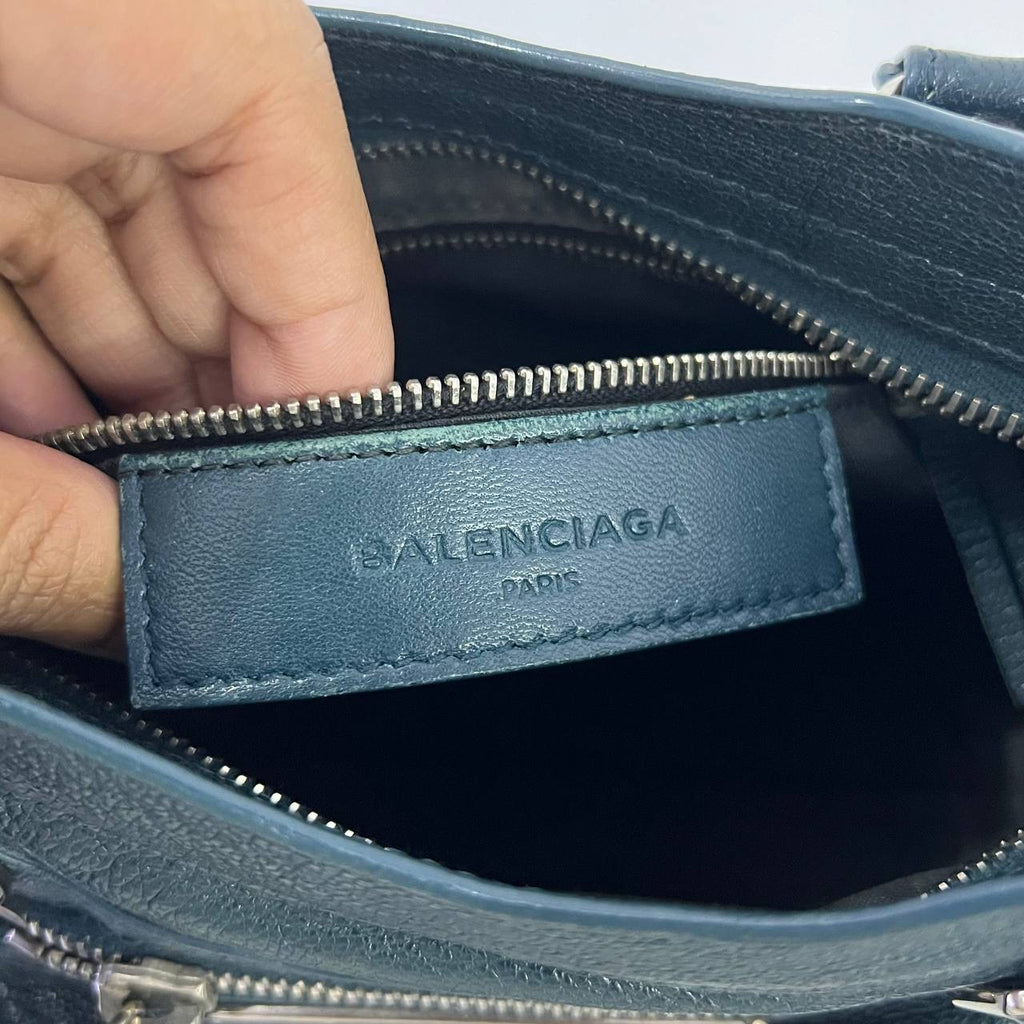 [PRE LOVED] Mini Balenciaga City in Blue Green SHW