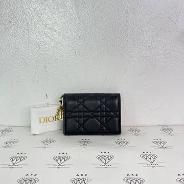 [PRE LOVED] Christian Dior Bloom Cardholder in Black Cannage Lambskin GHW (2022)