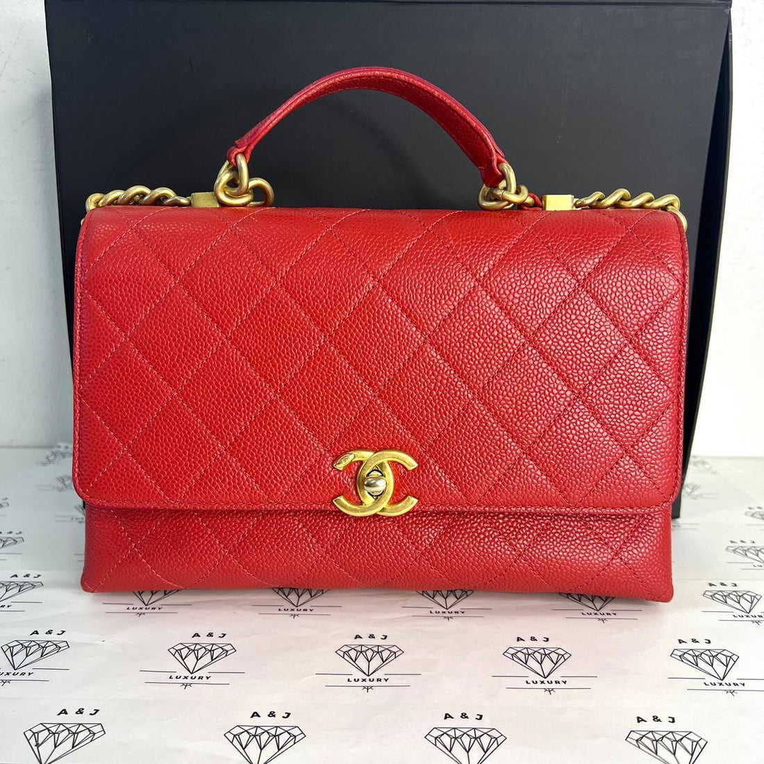[PRE LOVED] Chanel Chic Affinity Top Handle in Red Caviar GHW (Series 27)