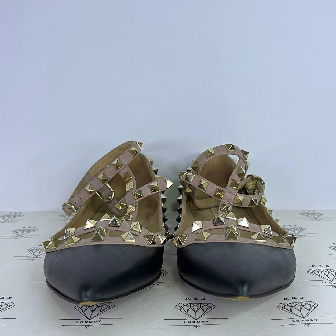 [PRE LOVED] Valentino Rockstud Caged Flats in Black Size 37.5EU