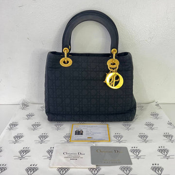 [PRE LOVED] Christian Dior Lady Dior Canvass in Black GHW