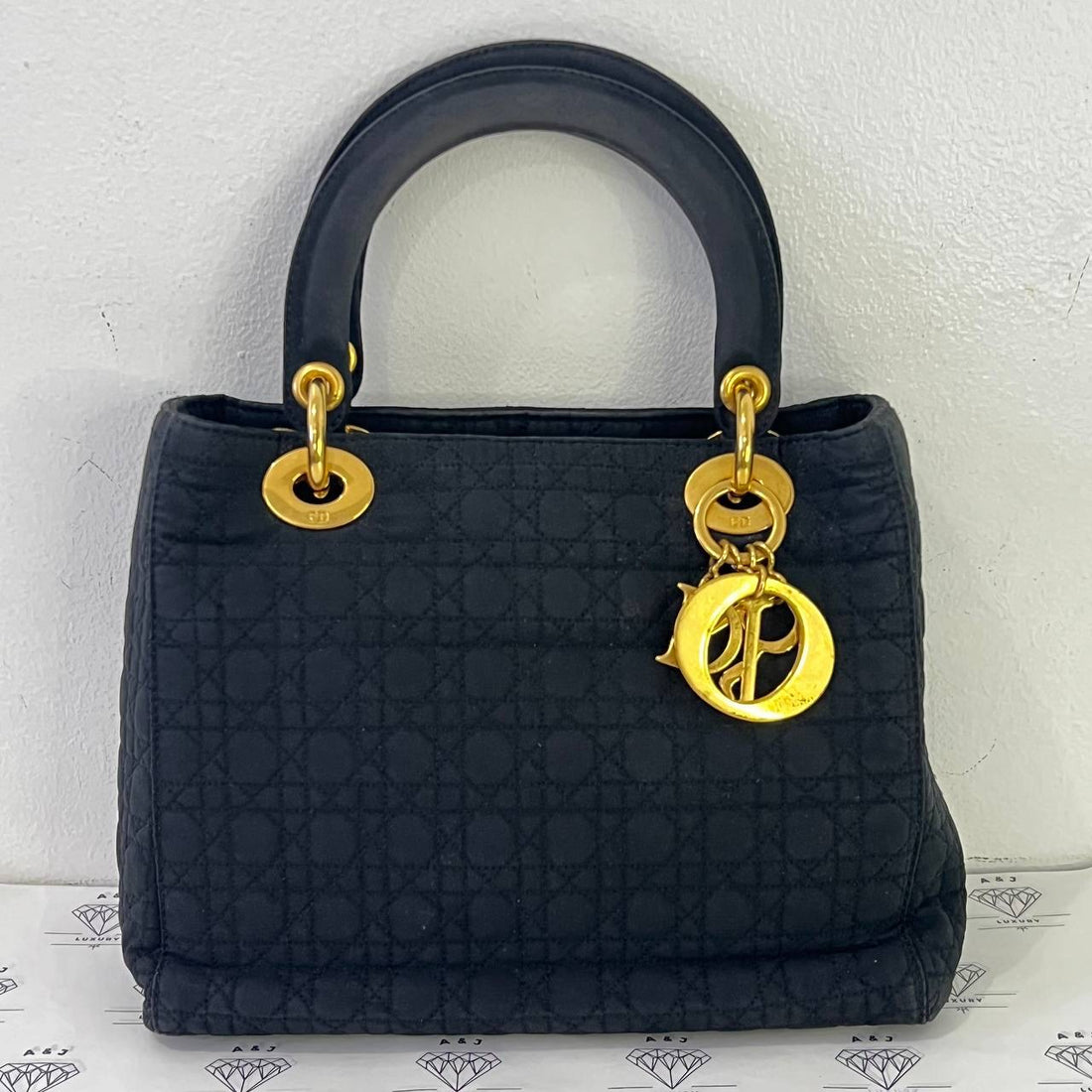 [PRE LOVED] Christian Dior Lady Dior Canvass in Black GHW