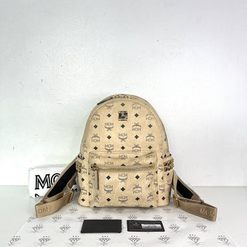 [PRE LOVED] MCM Small Stark Backpack in Beige GHW