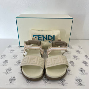 [PRE LOVED] Fendi Kids Sandals Logo Embossed in Size 35