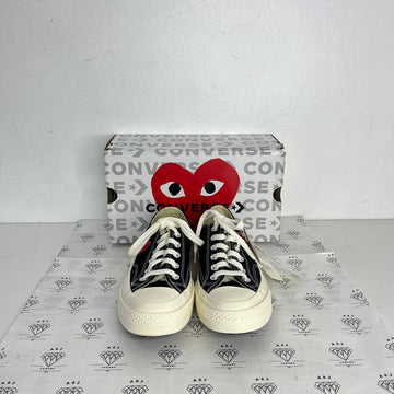 [PRE LOVED] CDG x Converse Low Chuck Sneakers in Black Size 6