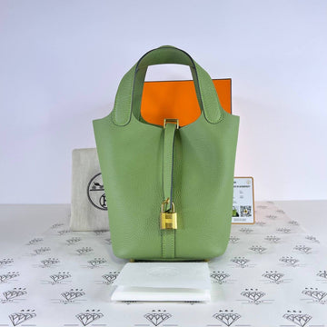 [PRE LOVED] Hermes Picotin 18 in Vert Criquet Clemence Leather GHW (Stamp B - 2023)