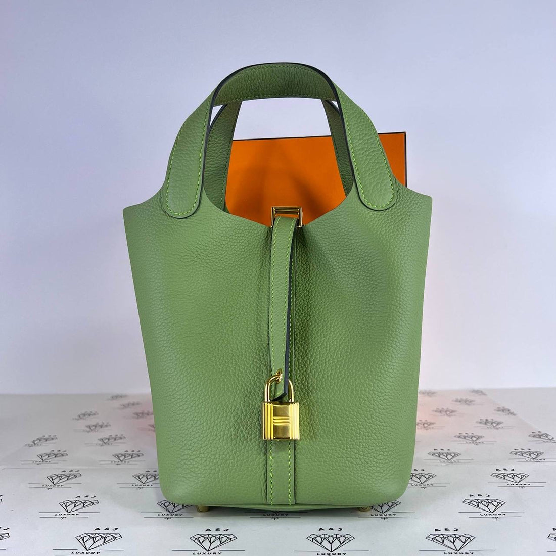 [PRE LOVED] Hermes Picotin 18 in Vert Criquet Clemence Leather GHW (Stamp B - 2023)