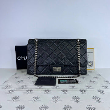 [PRE LOVED] Chanel Reissue 2.55 227 in Black Calfskin Leather RHW (Series 13)