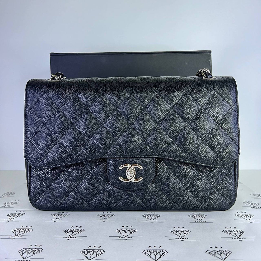 [PRE LOVED] Chanel Classic Jumbo Double Flap in Black Caviar SHW (Series 15)