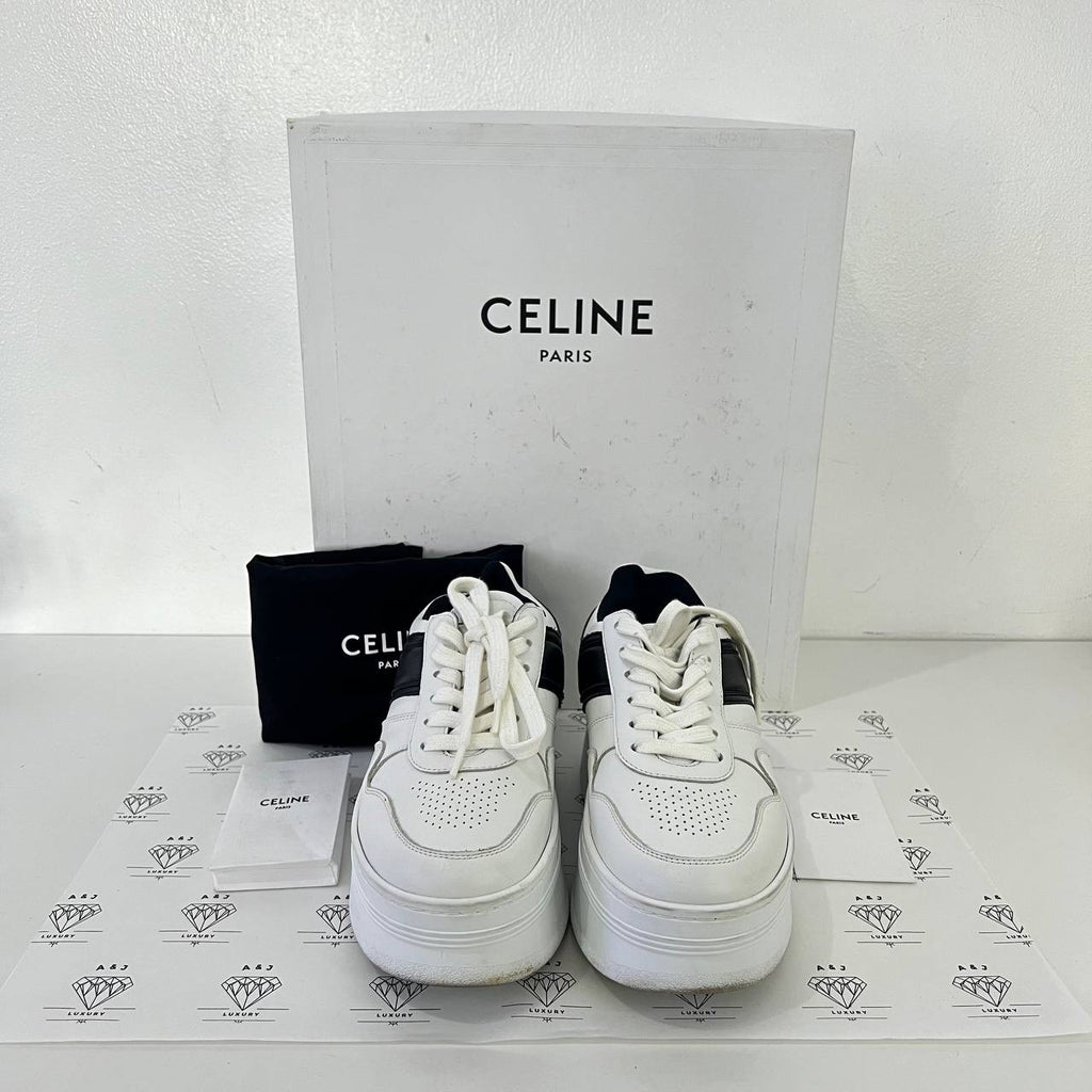 [PRE LOVED] Celine Block Sneakers with wedge in Black and White Size 35EU