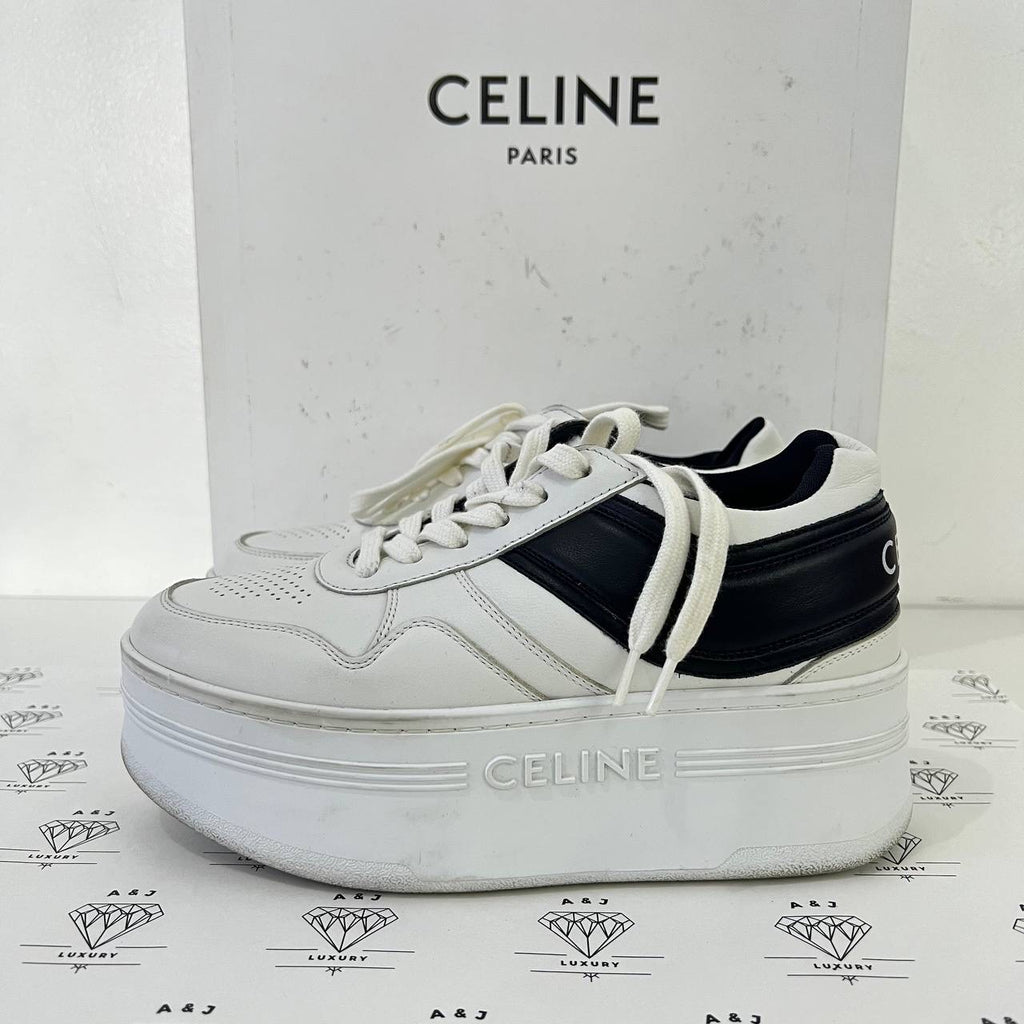 [PRE LOVED] Celine Block Sneakers with wedge in Black and White Size 35EU