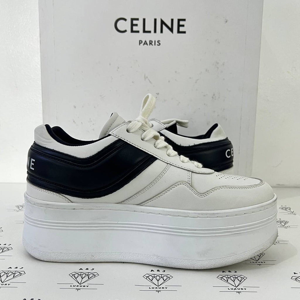 [PRE LOVED] Celine Block Sneakers with wedge in Black and White Size 35EU