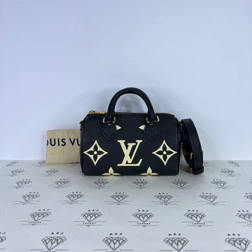[PRE LOVED] Louis Vuitton Nano Speedy in Bicolor Black/Creme Empreinte Leather (microchipped)