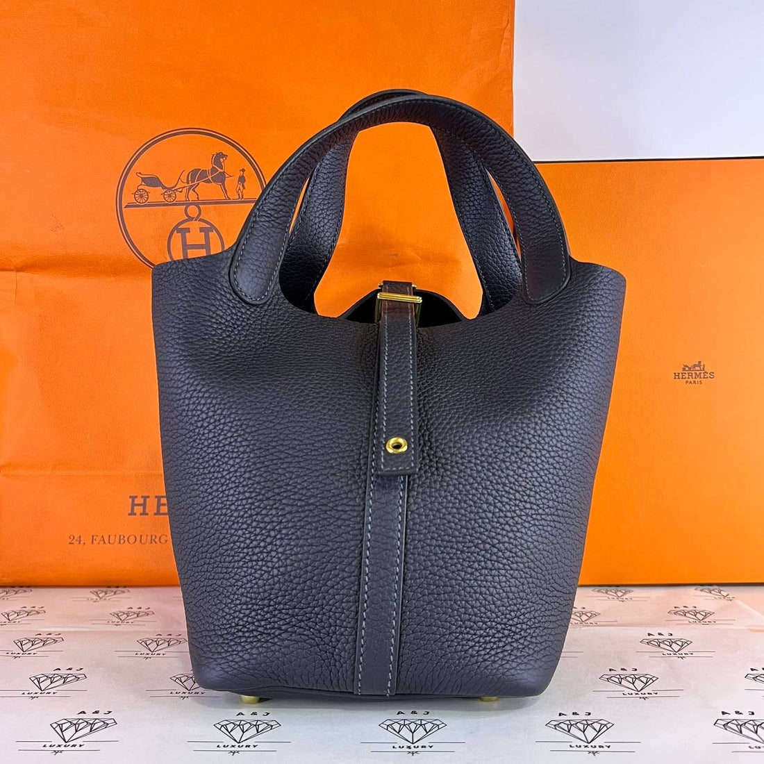 [PRE LOVED] Hermes Picotin 18 in Caban Clemence Leather GHW (Stamp B - 2023)