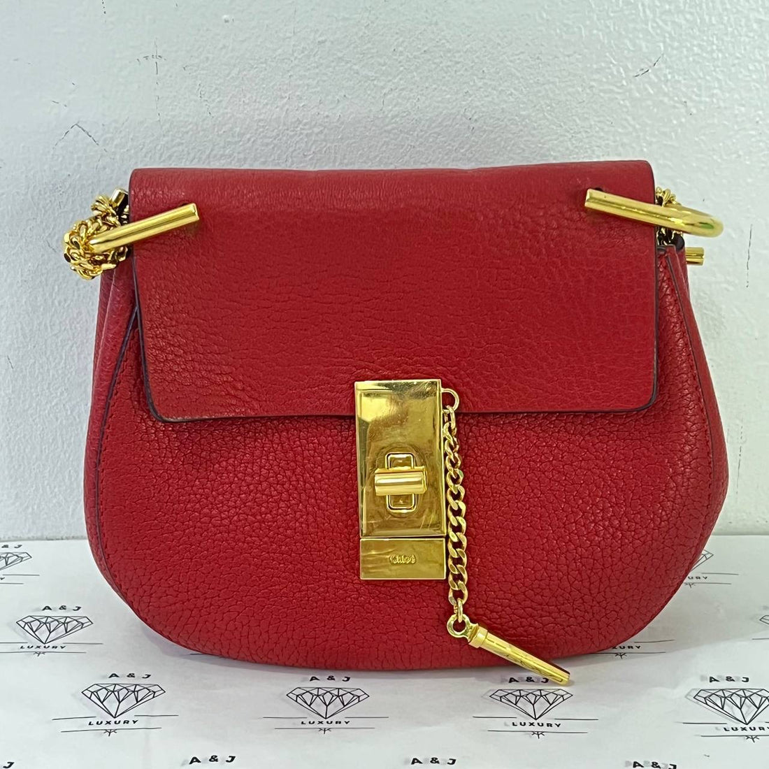 [PRE LOVED] Chloe Small Drew in Red GHW