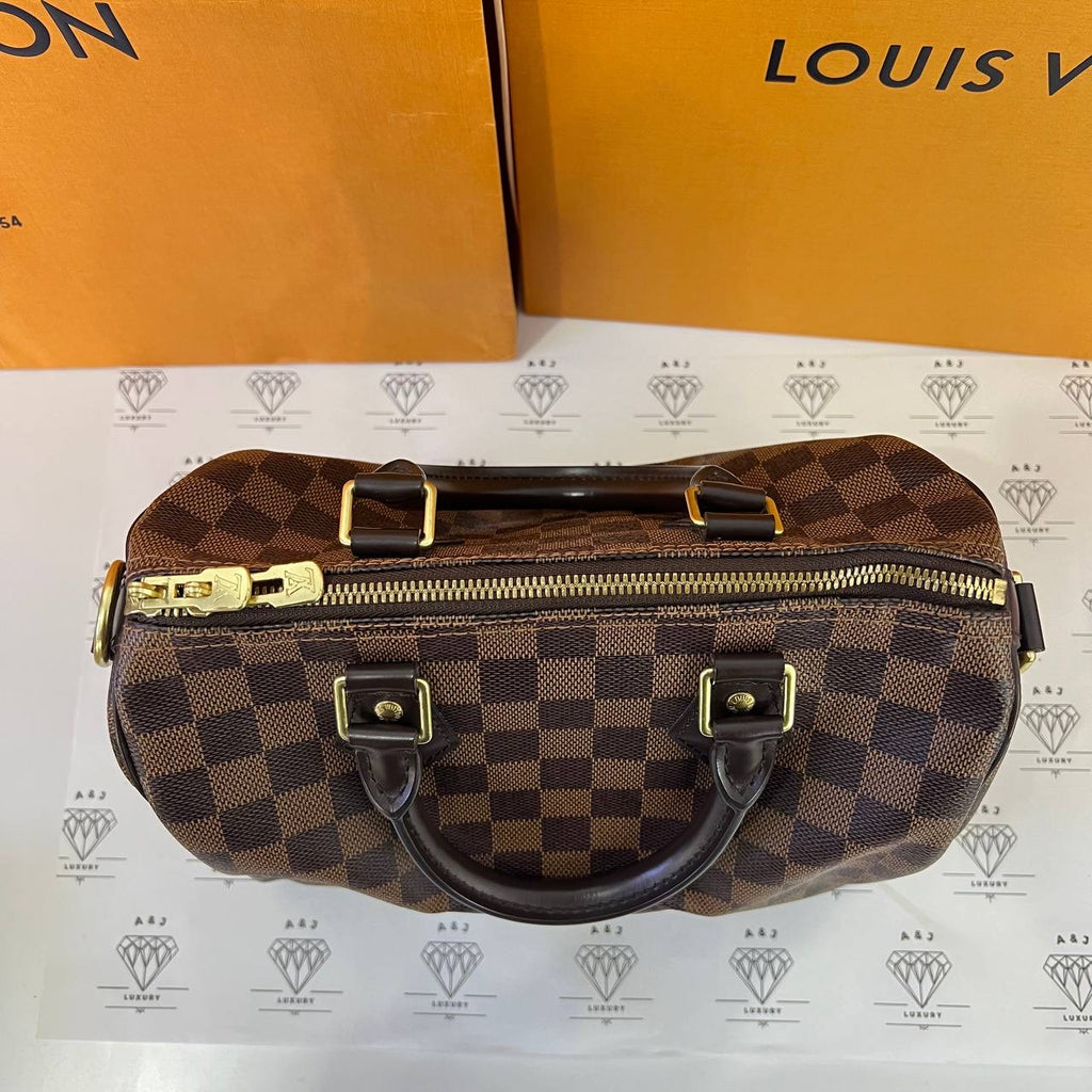 [PRE LOVED] Louis Vuitton Speedy Bandouliere 25 in Damier Ebene Canvass (CT3147)