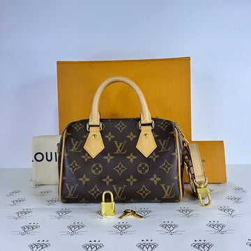 [PRE LOVED] Louis Vuitton Speedy Bandouliere 20 with Vachetta Strap in Monogram Canvass (microchipped)