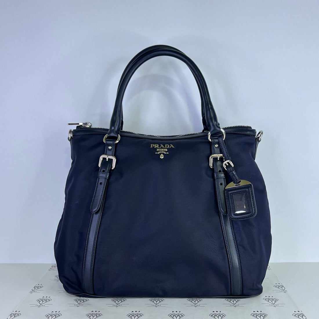 [PRE LOVED] Prada 1BC116 Tessuto Sling Bag in Bleu Nylon SHW