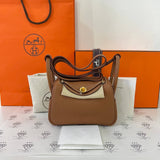 [BRAND NEW] Hermes Mini Lindy 19 in Gold Clemence Leather GHW (Stamp W - 2024)