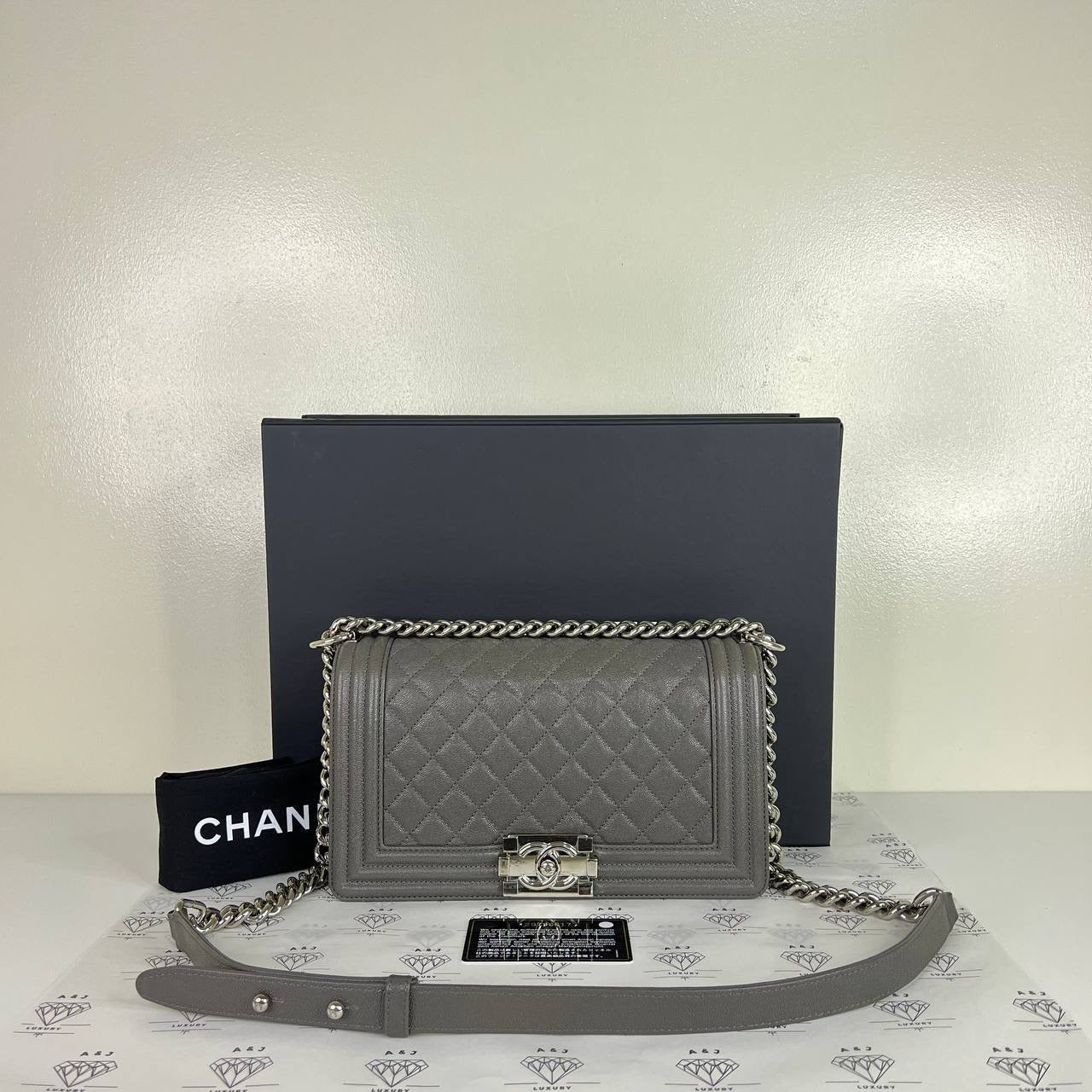 [PRE LOVED] Chanel Old Medium Leboy in Dark Gray SHW (Series 29)