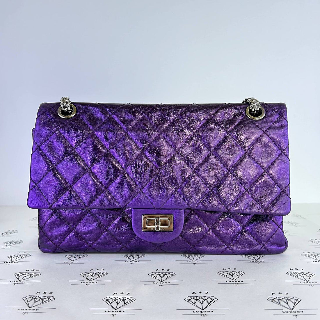 [PRE LOVED] Chanel Medium Reissue 226 in Purple Crinkled Calfskin Leather SHW (Series 12)