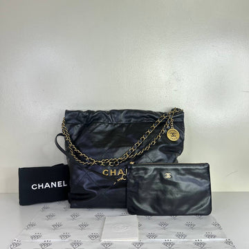 [PRE LOVED] Chanel Small C22 in Black Calfskin Leather GHW (microchipped)