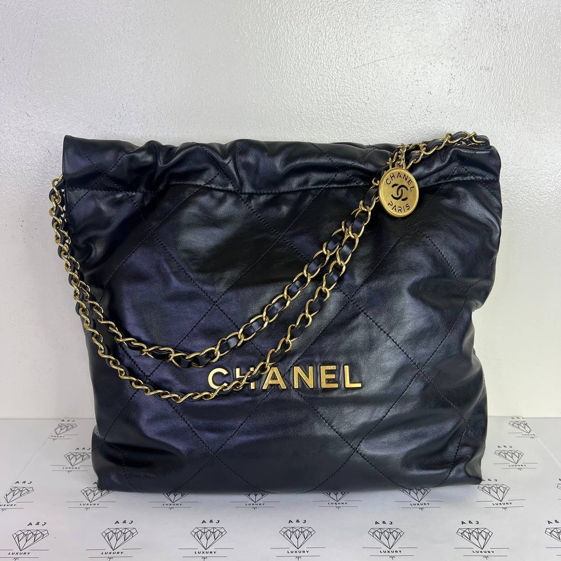 [PRE LOVED] Chanel Small C22 in Black Calfskin Leather GHW (microchipped)