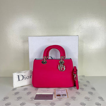 [PRE LOVED] Christian Dior Small Diorissimo in Pink/Blue Grained Calfskin SHW (2014)