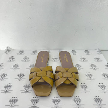 [PRE LOVED] YSL Tribute Flats in Yellow Patent Leather Size 36EU