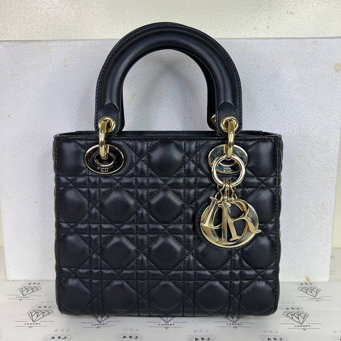 [PRE LOVED] Christian Dior Small ABC Lady D in Black Cannage Lambskin GHW (2019)