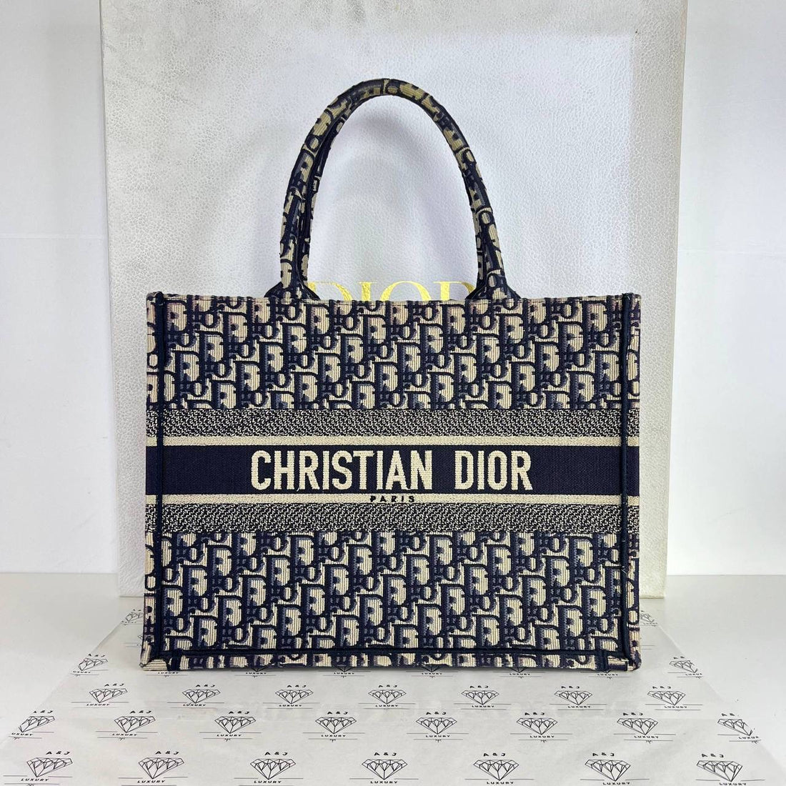 [PRE LOVED] Christian Dior Medium Book Tote in Blue Oblique (2019)