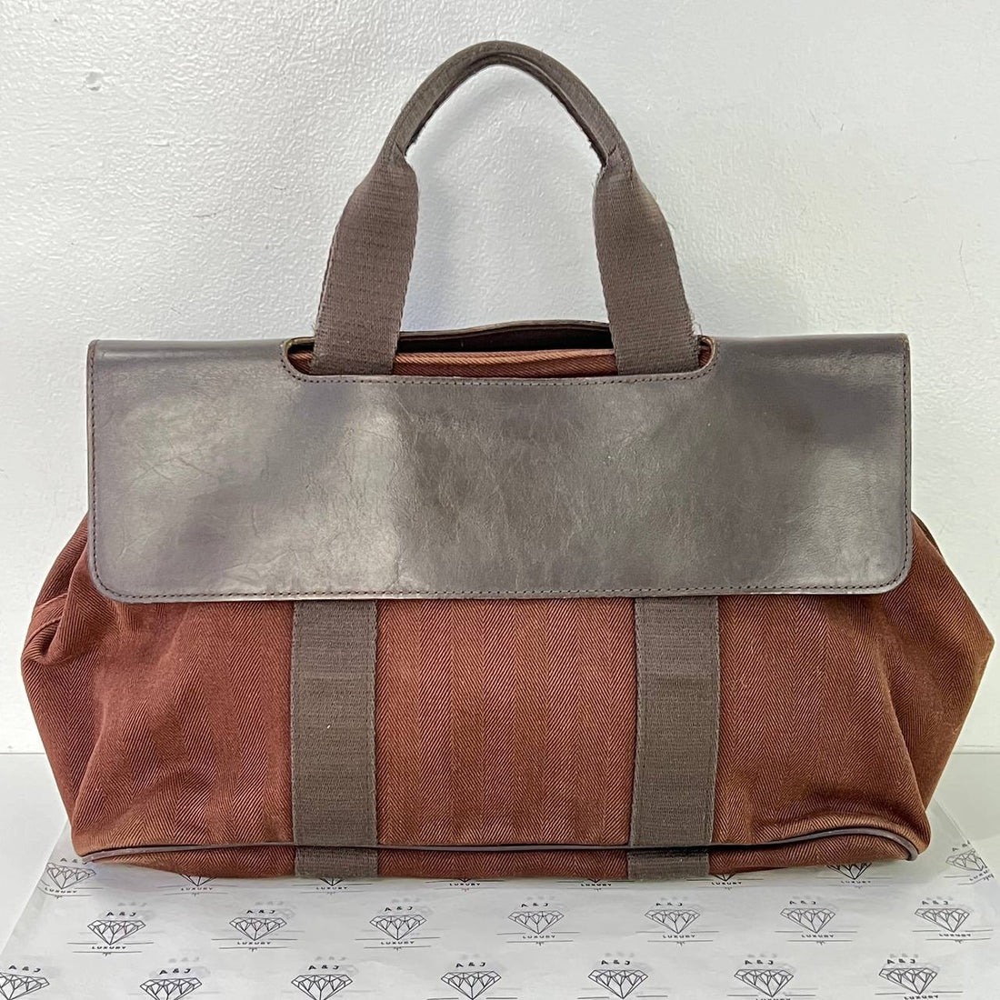 [PRE LOVED] Hermes Valparaiso MM Tote in Brown