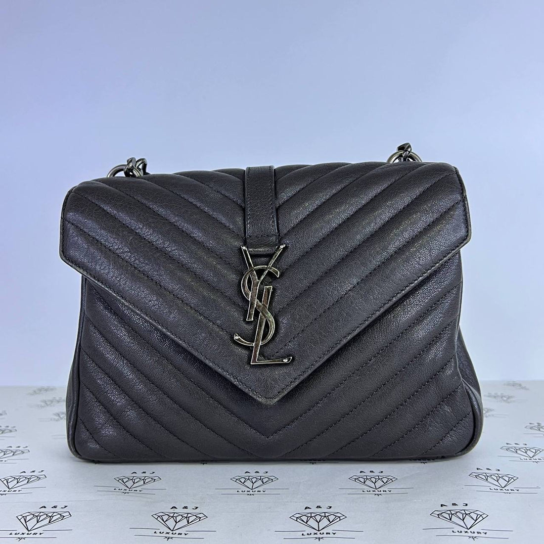 [PRE LOVED] YSL Medium College in Gray RHW