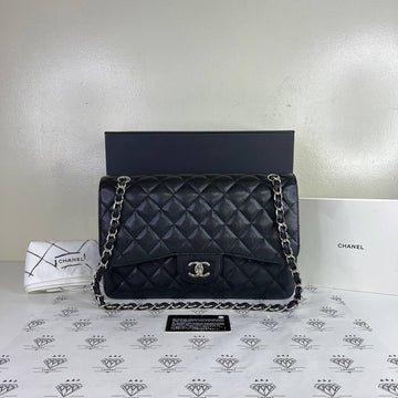 [PRE LOVED] Chanel Classic Jumbo Double Flap in Black Caviar SHW (Series 18)