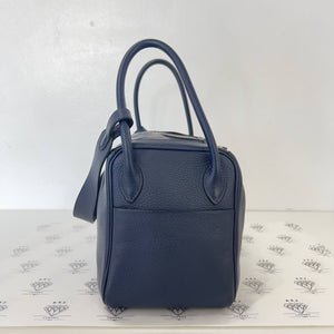 [PRE LOVED] Hermes Lindy 26 in Bleu Nuit Clemence Leather PHW (Stamp Square M - 2009)