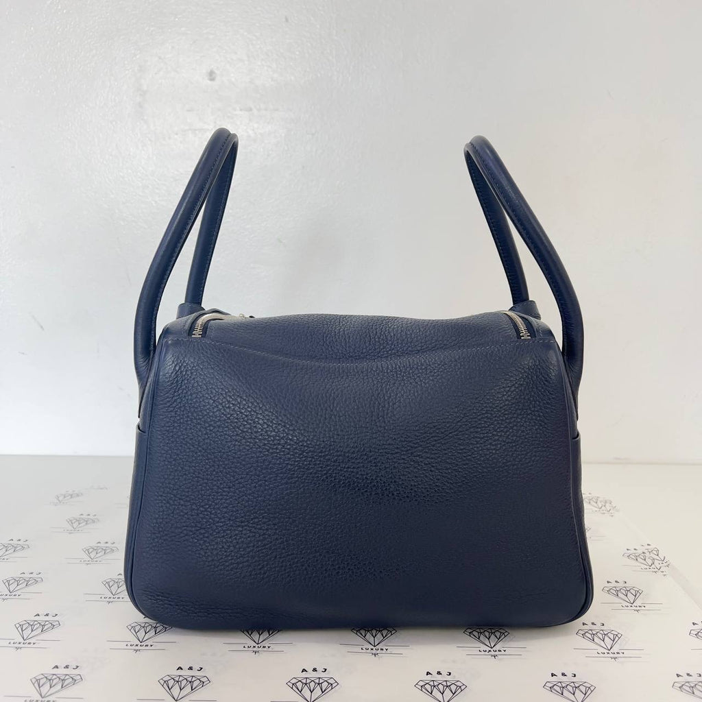 [PRE LOVED] Hermes Lindy 26 in Bleu Nuit Clemence Leather PHW (Stamp Square M - 2009)