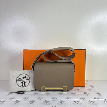 [PRE LOVED] Hermes Geta in Etoupe Chevre Mysore Leather GHW (Stamp B - 2023)
