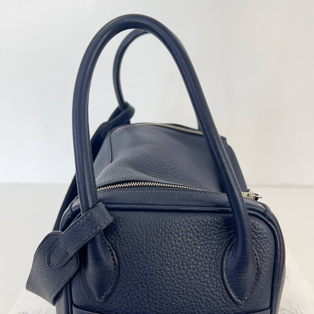 [PRE LOVED] Hermes Lindy 26 in Bleu Nuit Clemence Leather PHW (Stamp Square M - 2009)